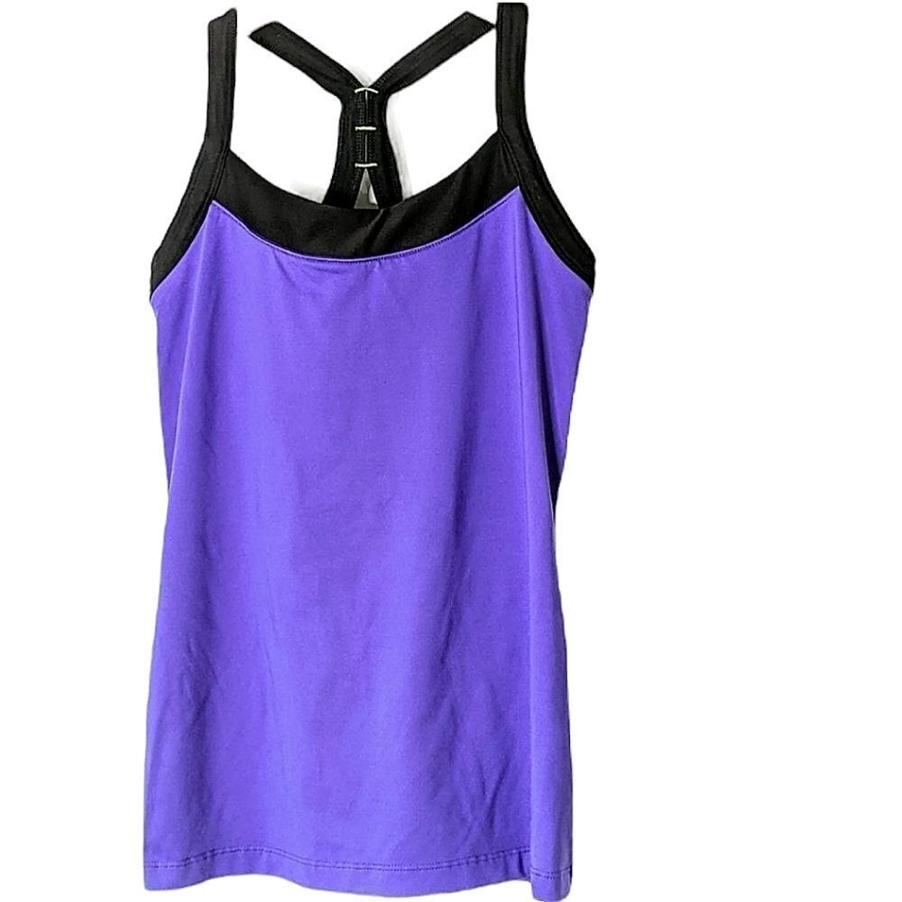 Avia Purple And Black Racerback Tank Top size S